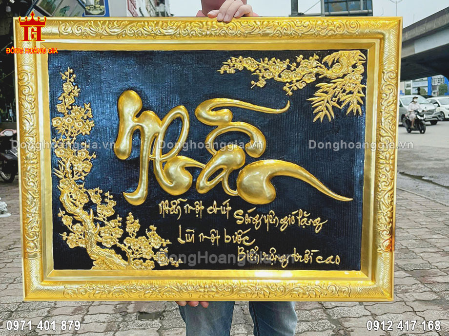 Đồng Hoàng Gia nhận chế tác tranh chữ nhẫn mạ vàng theo yêu cầu